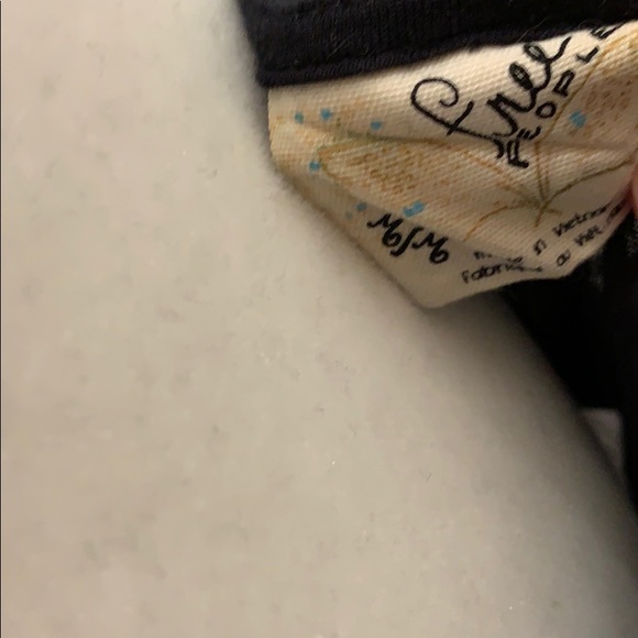 Free People Black Blue Gray Top Shirt Medium M - Picture 5 of 6